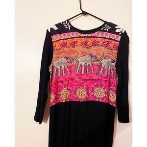 vintage jumpsuit with elephant print